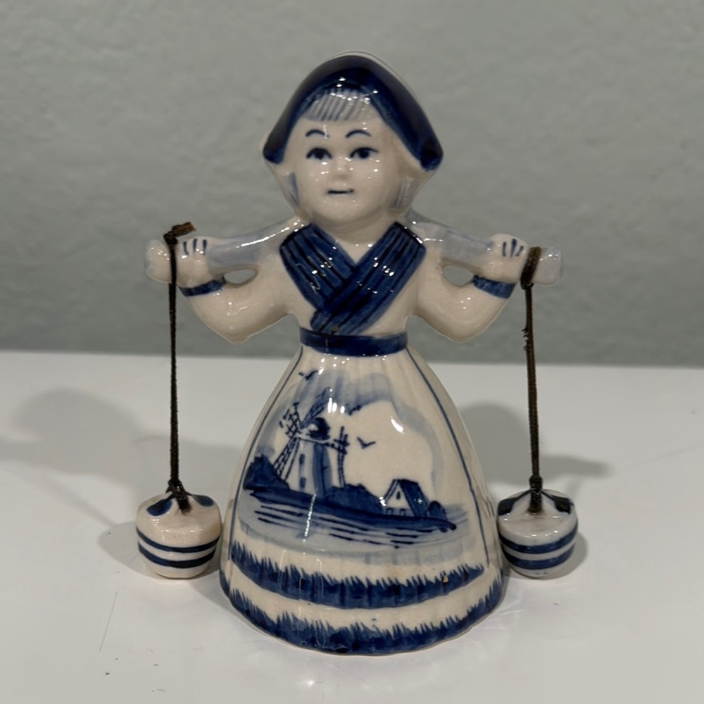 Vintage Delft Dutch Milk Maid Bell